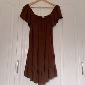 Brown Dress by Gentle Fawn. Super cute sleeve with a wee bit of smocking!